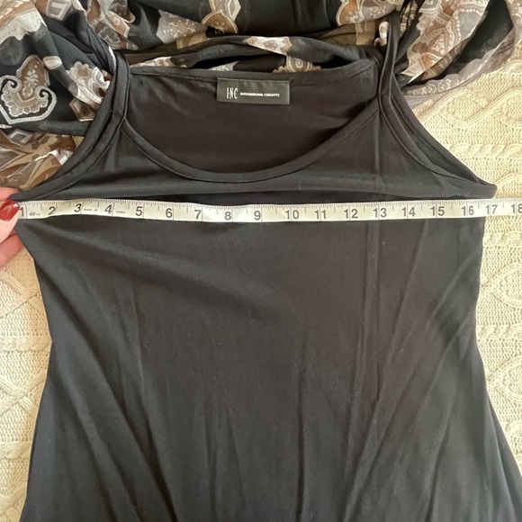 INC International Concepts Black Nylon Patterned Blouse Camisole Women's size M - Picture 14 of 16